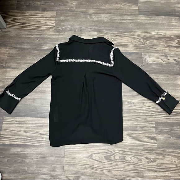 NWT Black with Fringe Zara Blouse - Picture 2 of 3